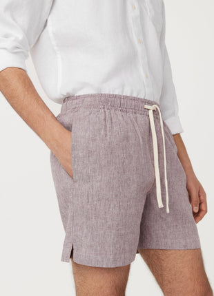 The Owen Linen Short in Twilight Mauve Colour