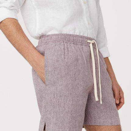 The Owen Linen Short in Twilight Mauve Colour