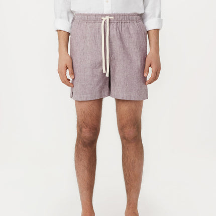 The Owen Linen Short in Twilight Mauve Colour