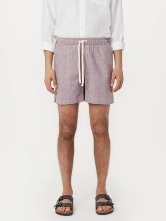 The Owen Linen Short in Twilight Mauve Colour