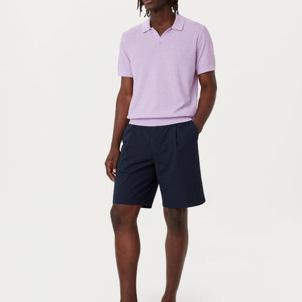 The Jamie Seersucker Short in Deep Blue Colour