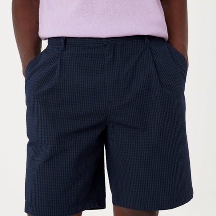 The Jamie Seersucker Short in Deep Blue Colour