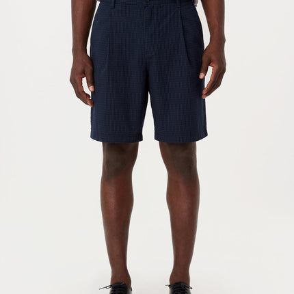 The Jamie Seersucker Short in Deep Blue Colour