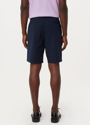 The Jamie Seersucker Short in Deep Blue Colour