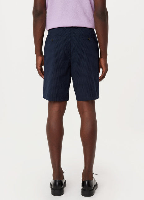 The Jamie Seersucker Short in Deep Blue Colour
