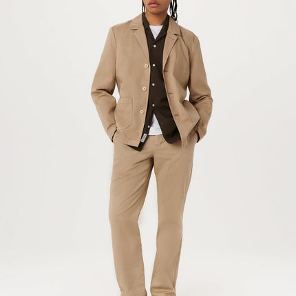 The 3-Button Twill Blazer in Sandstone