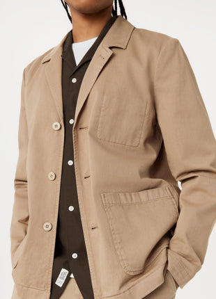 The 3-Button Twill Blazer in Sandstone