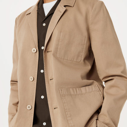 The 3-Button Twill Blazer in Sandstone