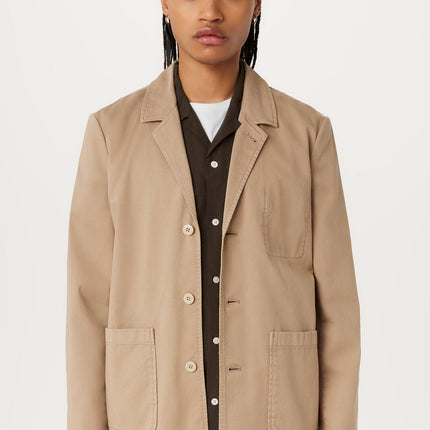 The 3-Button Twill Blazer in Sandstone