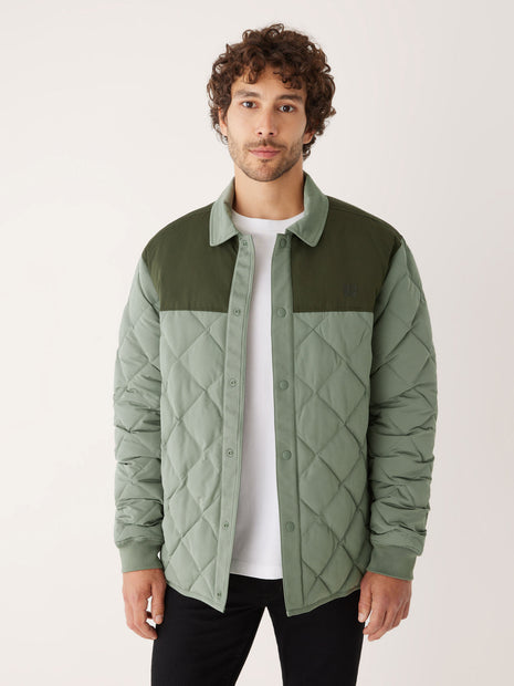 The Skyline Collared Jacket in Agave Green