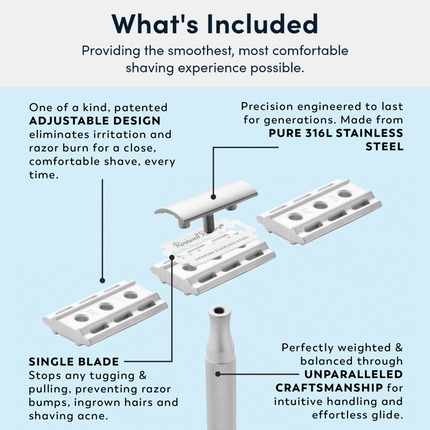 Rockwell 6S - Adjustable PVD Stainless Steel Safety Razor