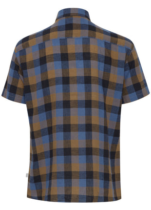 Linen Mix Shirt with Large Check