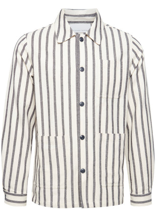 August 0077 Thick Pin Stripe Overshirt