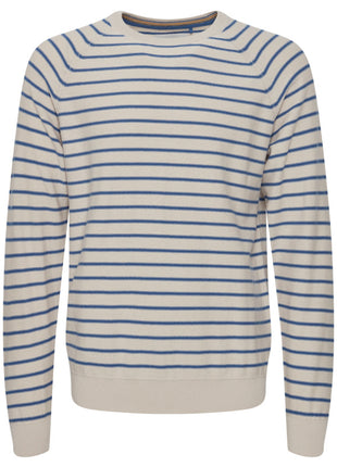 Crewneck Pullover with Horizontal Stripes