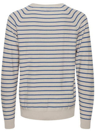 Crewneck Pullover with Horizontal Stripes