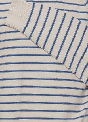 Crewneck Pullover with Horizontal Stripes