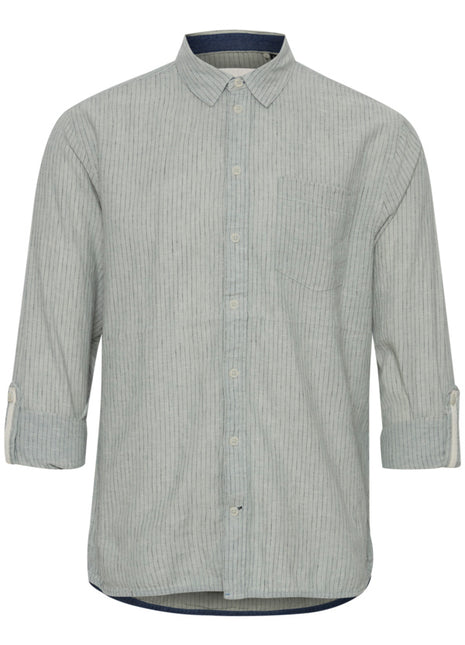 Linen Mix Shirt With Pinstripe