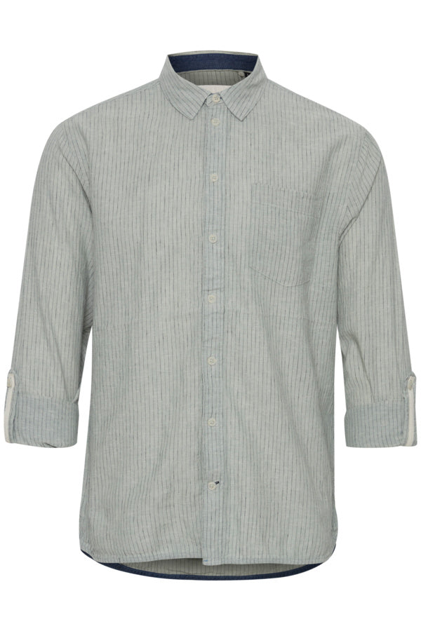 Linen Mix Shirt With Pinstripe