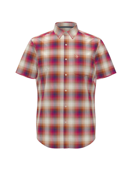 Linen Delave Plaid Short Sleeve Woven Shirt