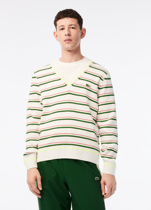 Striped French Made V-Neck Sweater