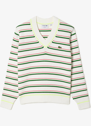 Striped French Made V-Neck Sweater