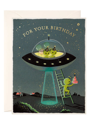 Aliens Birthday Greeting Card