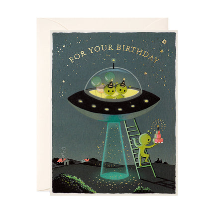 Aliens Birthday Greeting Card