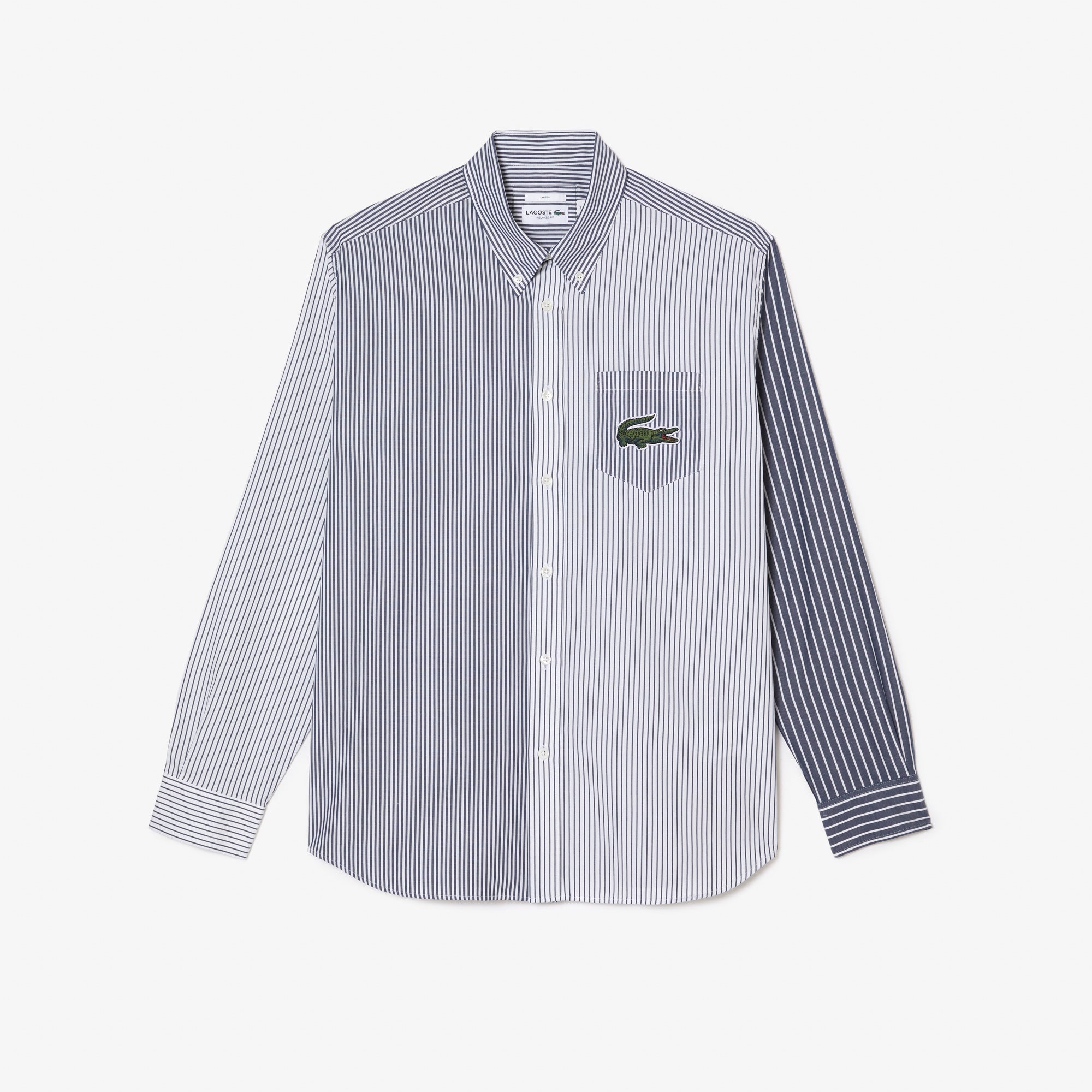 Unisex Large Croc Striped Cotton Shirt – GRAPEFRUIT