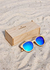 Maple Wood / Aqua Blue