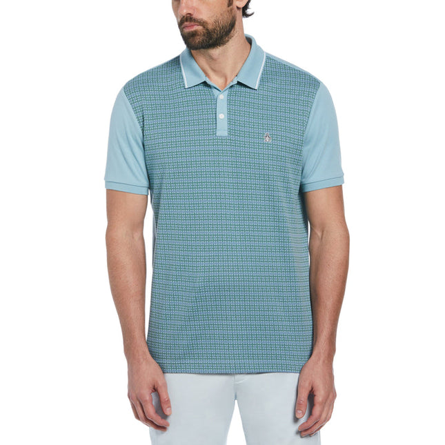 Jacquard Front Basket Weave Pattern Polo