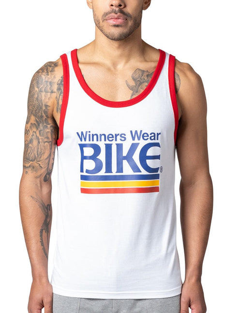 Logo Ringer Tank Top - White/Red