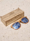 Zebrawood With Silver Moon Lenses