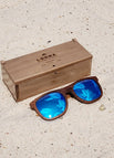 Walnut Wood / Aqua Blue
