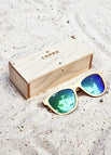 Maple Wood With Emerald Green Lenses