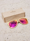 Maple Wood With Flame Red Lenses
