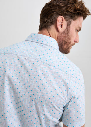 Button Down Shirt With Squares Print
