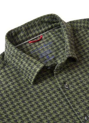 Green Houndstooth Jersey Shirt