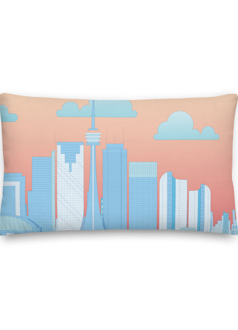 Superhero Kiss in Toronto Sky (right half of image) - Rectangular Throw Pillow