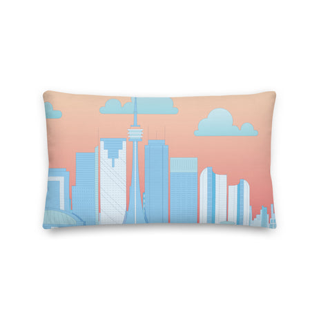 Superhero Kiss in Toronto Sky (right half of image) - Rectangular Throw Pillow