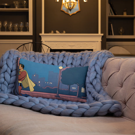 Superhero Night In The Park (right half of print)- Rectangular Throw Pillow