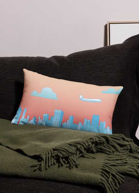 Superhero Kiss in Toronto Sky (left half of image) - Rectangular Throw Pillow Case