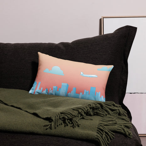 Superhero Kiss in Toronto Sky (left half of image) - Rectangular Throw Pillow Case