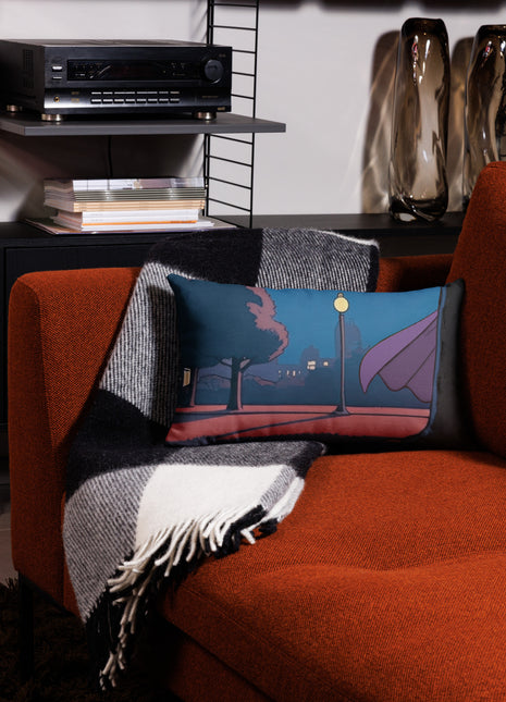 Superhero Night In The Park (left side of image) - Rectangular Throw Pillow Case