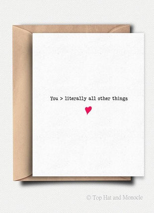 You > All Other Things - greeting card