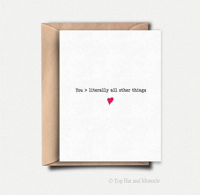 You > All Other Things - greeting card