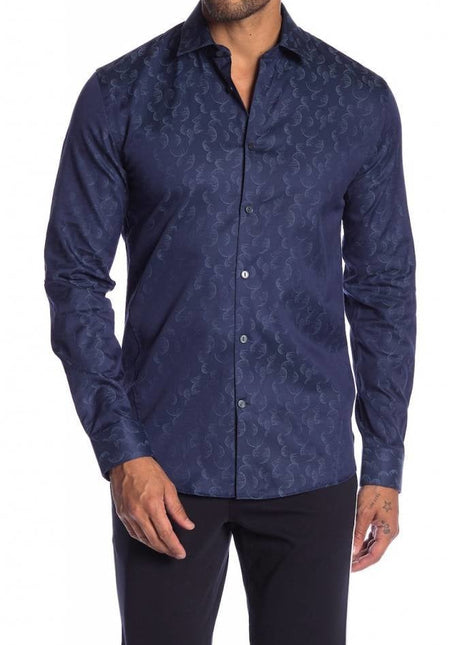 Jacquard Pattern Cotton Dress Shirt