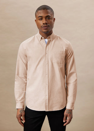 The Jasper Oxford Shirt in Sand Pink Colour