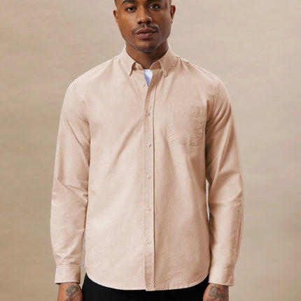 The Jasper Oxford Shirt in Sand Pink Colour