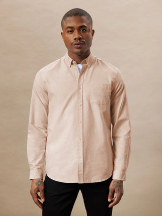 The Jasper Oxford Shirt in Sand Pink Colour