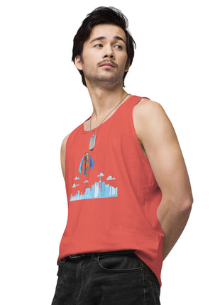 Superhero Kiss in Toronto Sky - Regular Fit Premium Tank Top